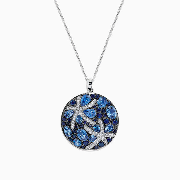 Watercolors Blue Sapphire & Diamond Starfish Pendant – effyjewelry.com